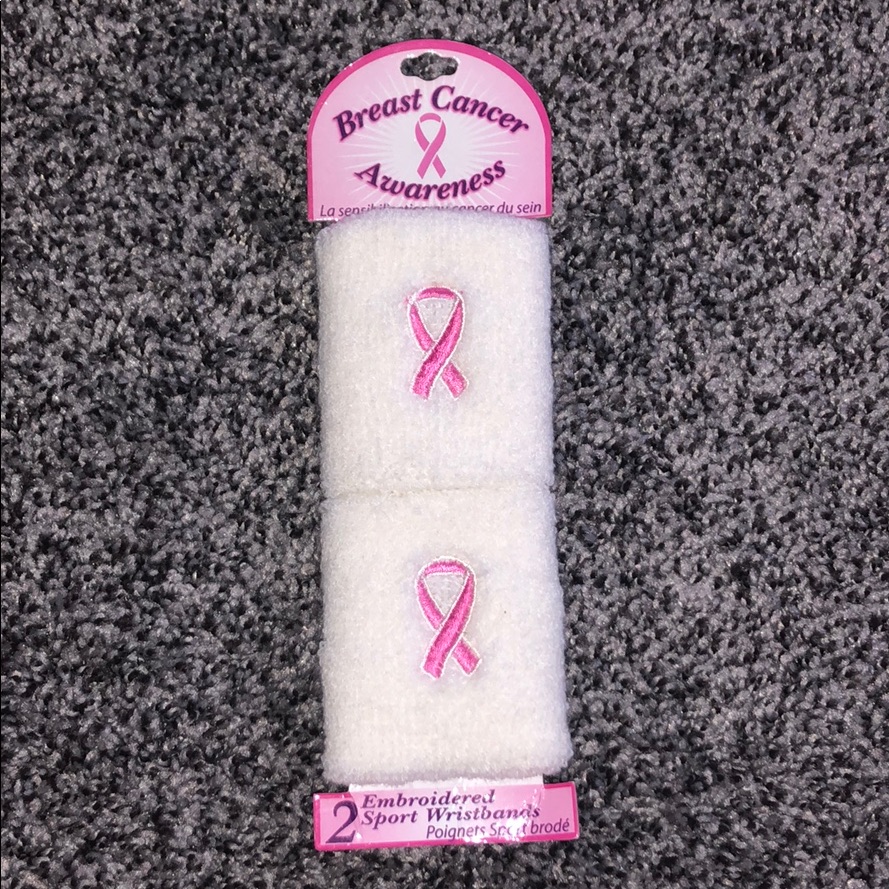 Embroidered Breast Cancer Wrist Bands